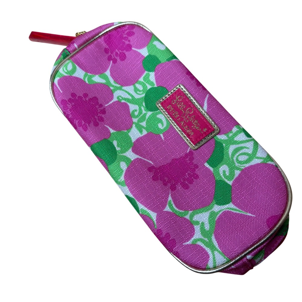 Lilly Pulitzer for ESTĒE Lauder Spring Pink‎ Green Floral Cosmetic Makeup Bag